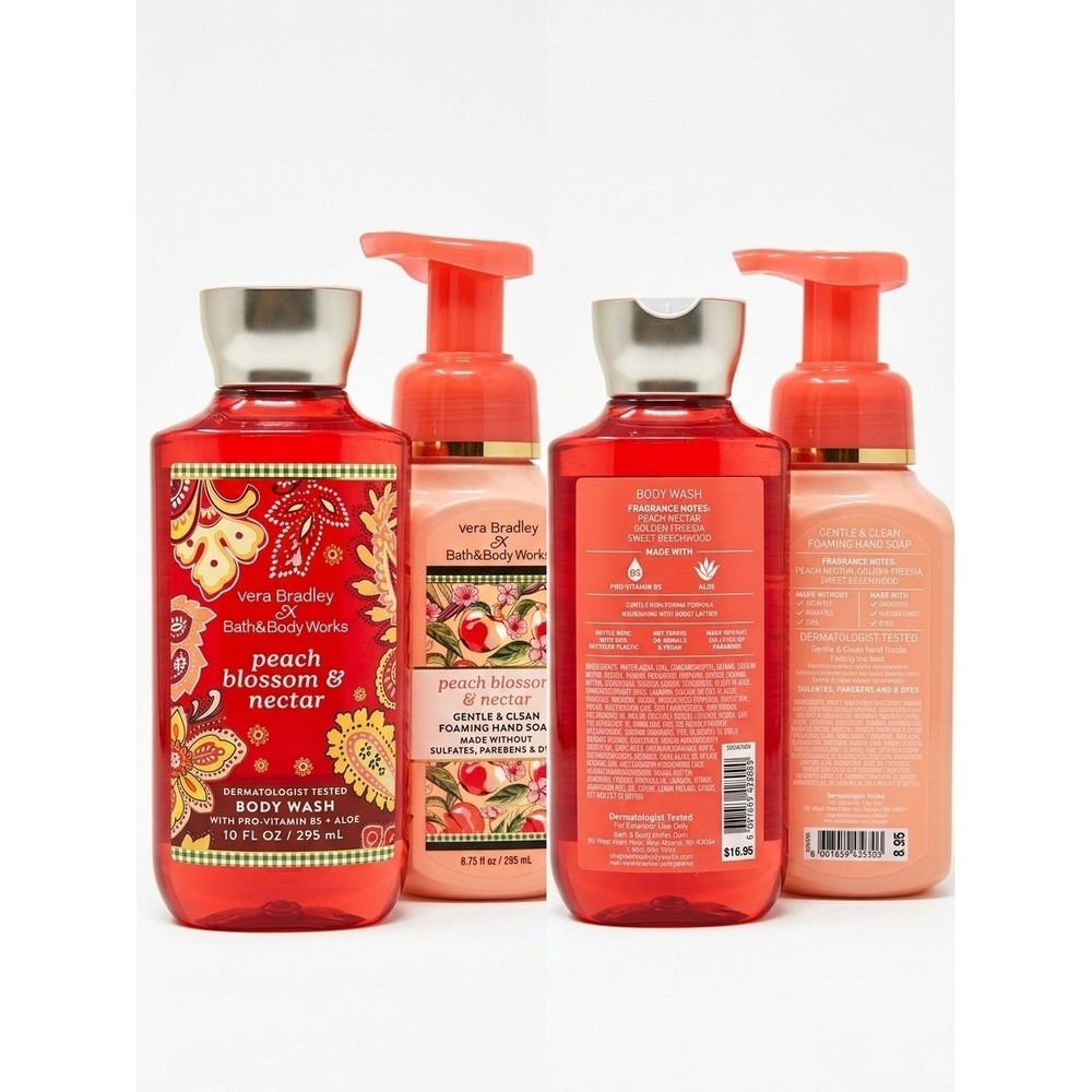 Vera Bradley x Bath & Body Works Peach Blossom & Nectar Body Wash& Hand Soap Set